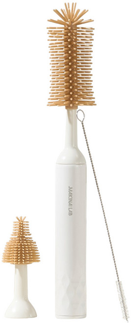 마키나랩 손목보호 스마트 전동 젖병 세척솔 3종 세트, 화이트, 1세트