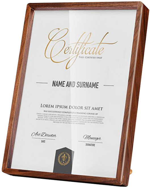호두나무 원목 고급 인테리어 액자, 브라운, 1개