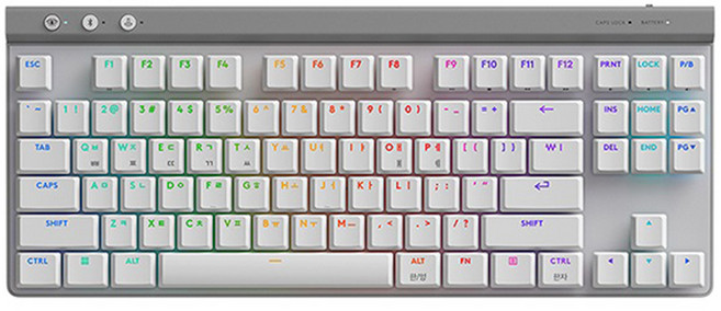 로지텍 G515 LIGHTSPEED TKL 무선 게이밍 키보드, 화이트, 920-012577, 적축