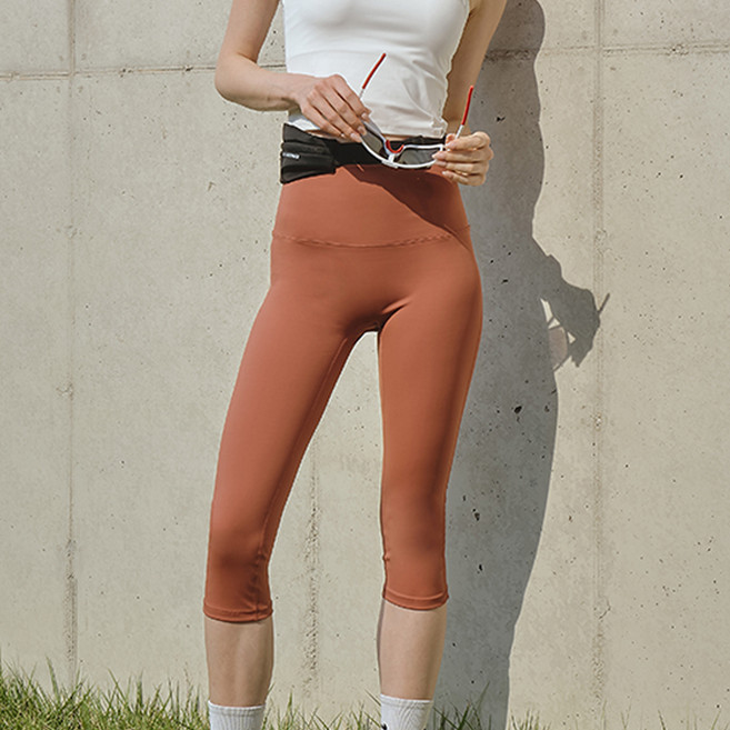 녹족 여성용 요가 필라테스 레벨업 7부 레깅스