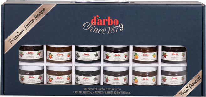 d'arbo 徳寶 迷你果醬禮盒 12罐入, 336g, 1套