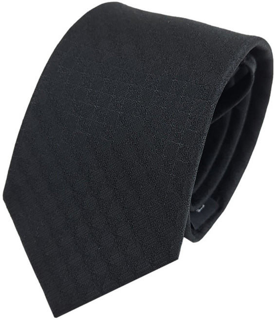 THE SHIRTS STUDIO 男士黑色方格自動拉鍊領帶 TN335