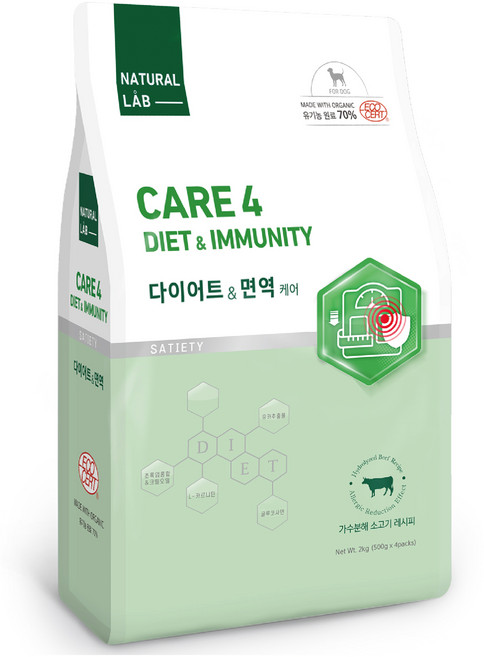 네츄럴랩 강아지 케어 유기농 기능성 사료, 다이어트(체중감소), 2kg, 1개