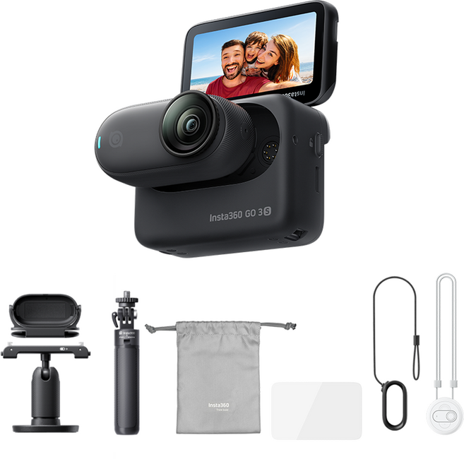 인스타360 스타트 번들 128GB 액션캠 GO 3S, 블랙