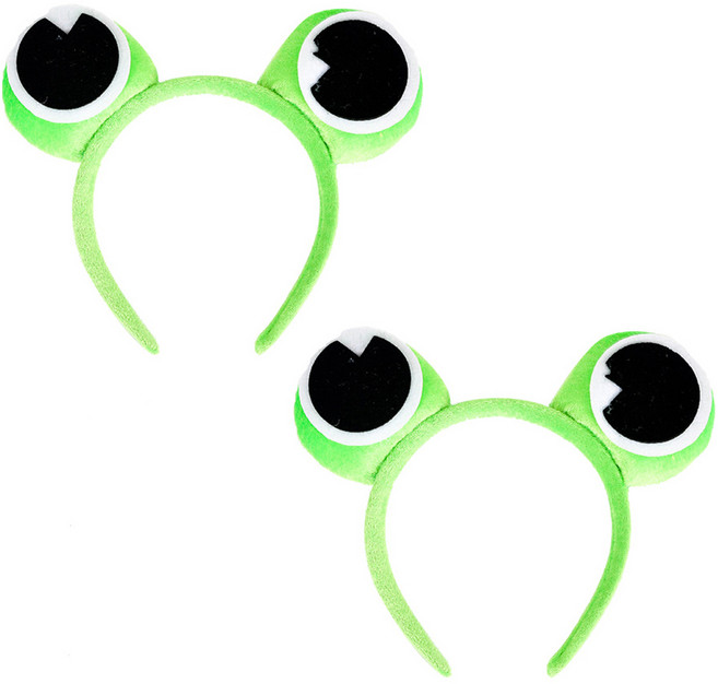 파티쇼 고급형 개구리 머리띠, 라임그린, 2개
