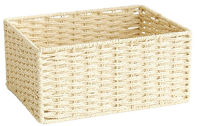 블럭마트 모던 라탄 수납 바구니, 베이지, 1개