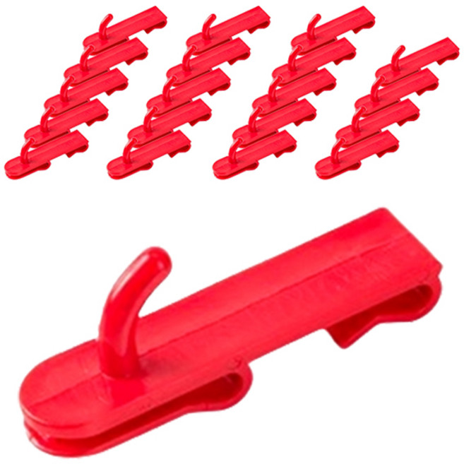 마켓감성 철망선반 디스플레이 후크 중, 레드, 20개