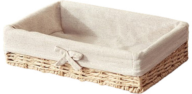 블럭마트 등나무 낮은 바구니, 라이트브라운, 1개