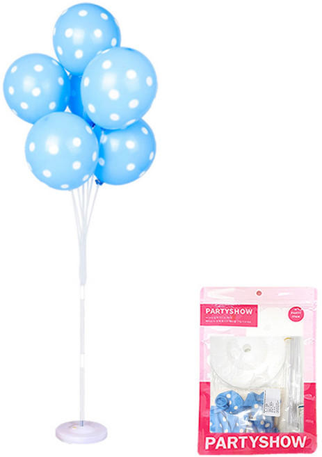 파티쇼 도트 라이트 블루 풍선꽂이장식 세트 130cm, 혼합색상, 1세트