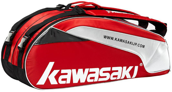 가와사키 2단 배드민턴 가방, 레드, 1개