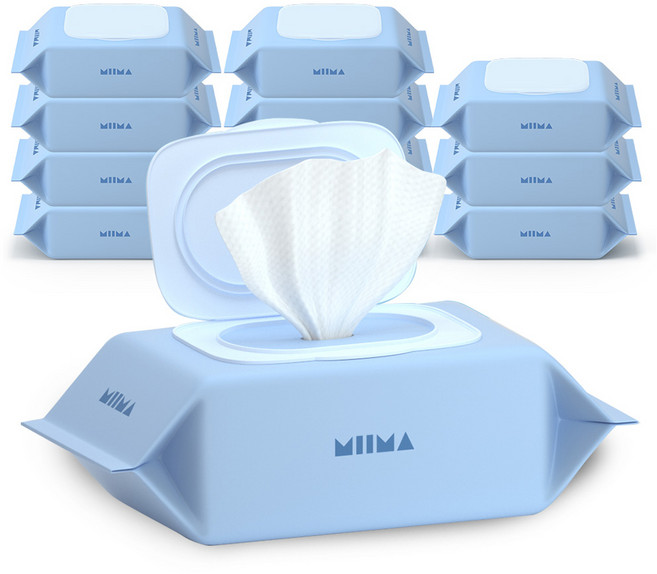 미마 유아용 물티슈 블루 캡형, 80g, 72매, 12개