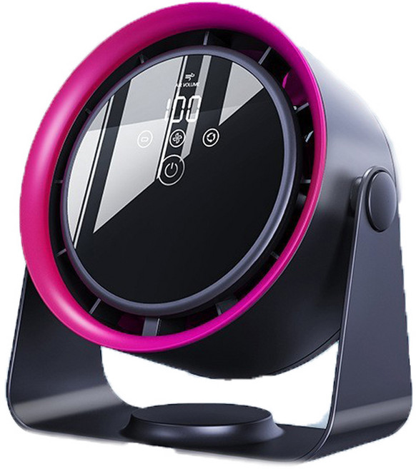 리버폭스 차량용 무소음 디지털터치 데스크 블레이드리스 선풍기 USB타입, WSB-2, 핑크