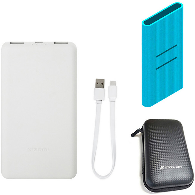 샤오미8세대 보조배터리 22.5W 10000mAh C타입 + 스토리링크 세트, 랜덤발송(케이스), P16ZM