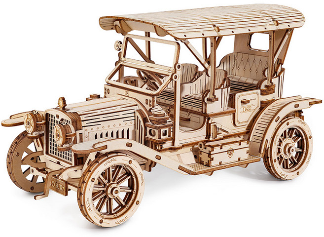 로보타임 DIY 우드 1910 빈티지카 3D 입체퍼즐 MC801, 298피스, 혼합색상, 1개