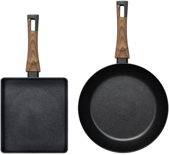 실바트 IH 인덕션 까리노 프라이팬 세트 2개, 블랙, 계란말이팬 24cm + 프라이팬 28cm, 1세트
