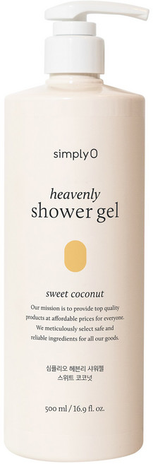 심플리오 헤븐리 샤워젤 바디워시 스위트 코코넛, 500ml, 1개