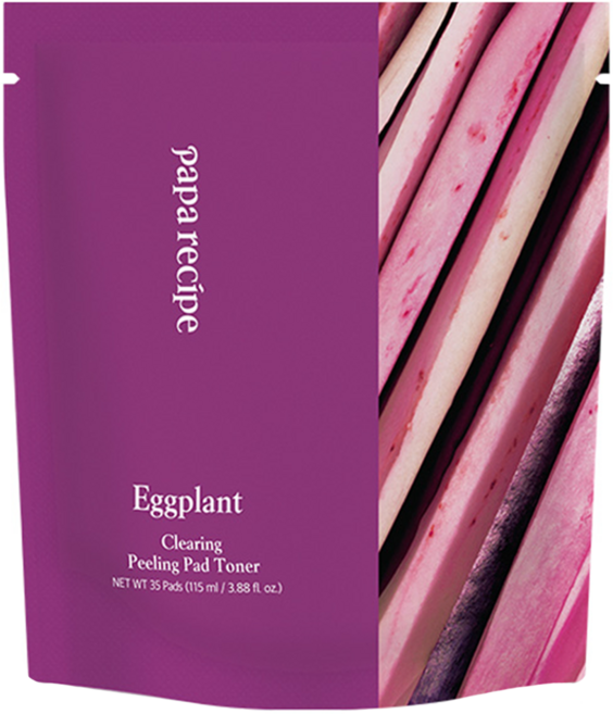 papa recipe 茄子保濕去角質棉片補充包 115ml 35片, 1包