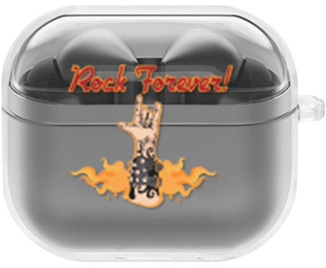 에잇클로드 유어픽 갤럭시 버즈3 / 버즈3프로 공용 일체형 클리어 하드 케이스, 레드락포에버, 1개