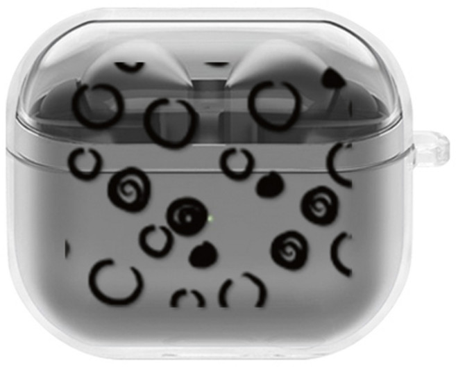 에잇클로드 센치무드 갤럭시 버즈3 / 버즈3프로 공용 일체형 클리어 하드 케이스, 펑펑, 1개