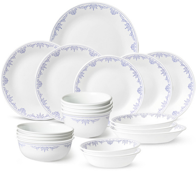 코렐 누보스케치 한국형 4인 식기세트 19p, 혼합색상, 식기 19p, 1세트