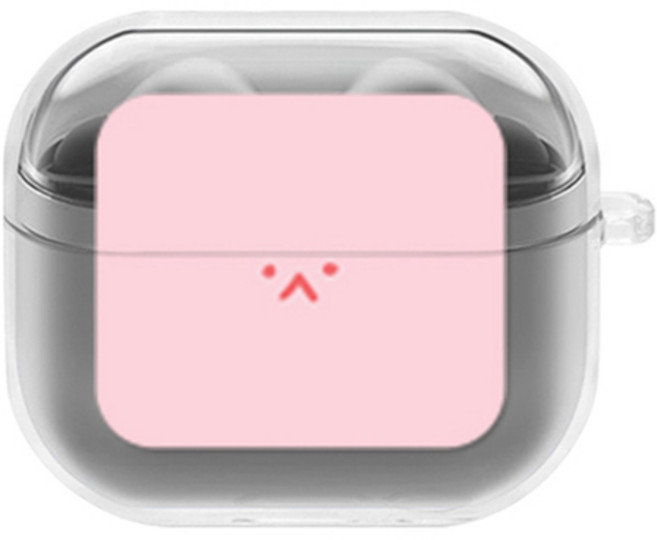 에잇클로드 유어픽 갤럭시 버즈3 / 버즈3프로 공용 일체형 클리어 하드 케이스, 뽀글페이스, 1개