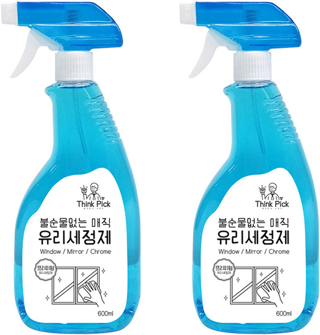띵크픽 불순물 없는 매직 유리세정제, 600ml, 2개