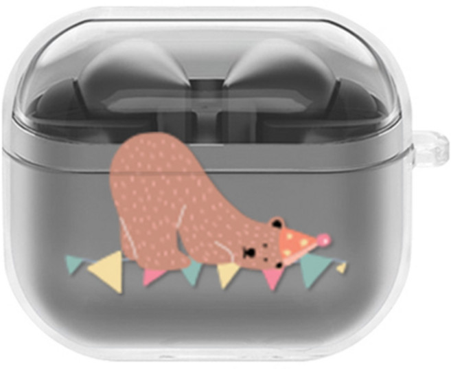 에잇클로드 큐티츄 일체형 클리어 하드 이어폰 케이스 갤럭시 버즈3 / 버즈3 프로, 리거베어, 1개