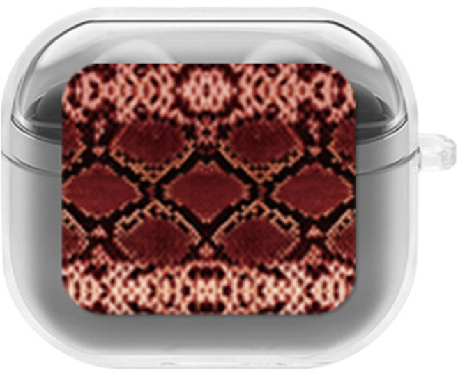 에잇클로드 심플리 갤럭시 버즈3 / 버즈3 프로 공용 일체형 클리어 무선 이어폰 하드 케이스, 파이톤레드, 1개