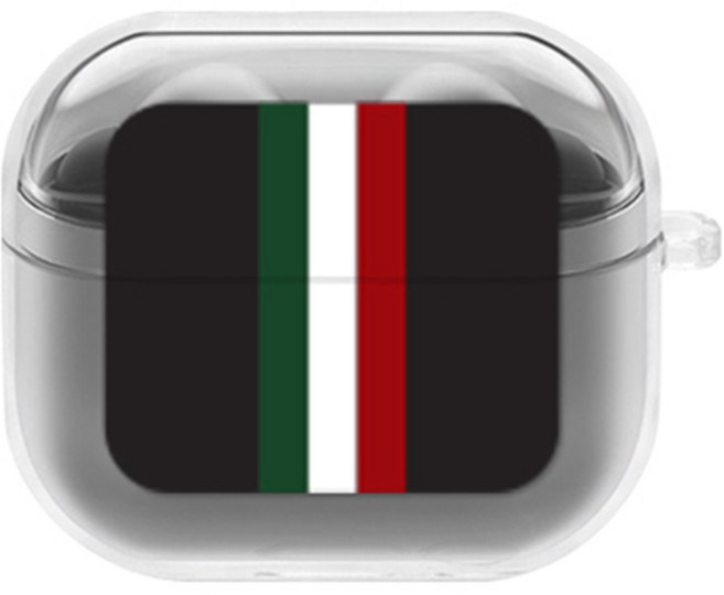 에잇클로드 심플리 갤럭시 버즈3 / 버즈3 프로 공용 일체형 클리어 무선 이어폰 하드 케이스, 블랙원그린, 1개