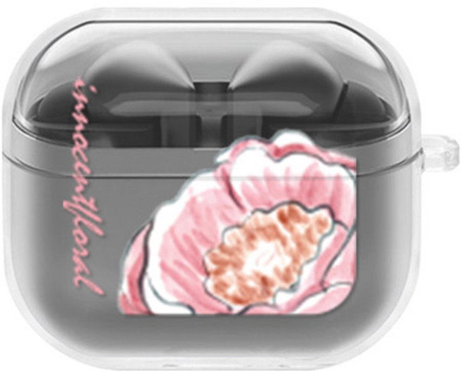 에잇클로드 문센트 일체형 클리어 하드 케이스, 이노센트핑크, 갤럭시 버즈 3 / 3 프로, 1개