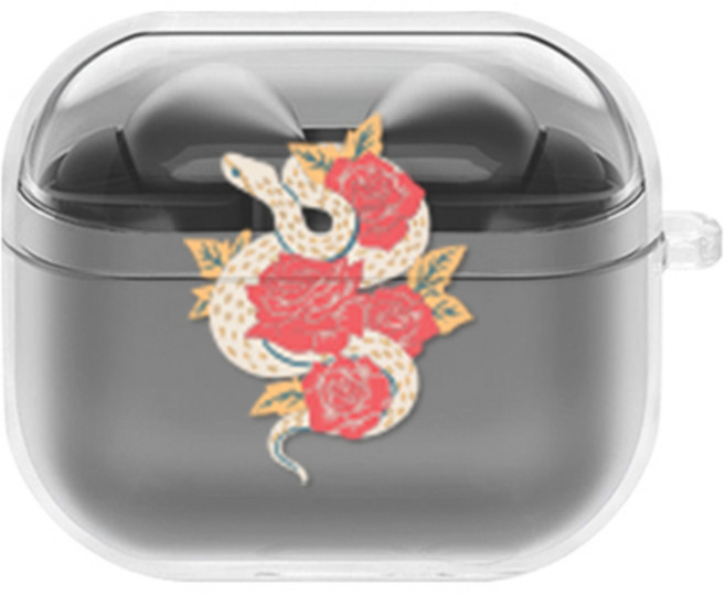 에잇클로드 심플리 갤럭시 버즈3 / 버즈3 프로 공용 일체형 클리어 무선 이어폰 하드 케이스, 스네익콰이즈, 1개