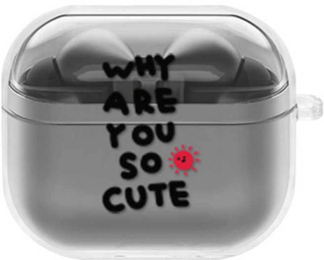 에잇클로드 문센트 일체형 클리어 하드 케이스, 너무귀여워, 갤럭시 버즈 3 / 3 프로, 1개