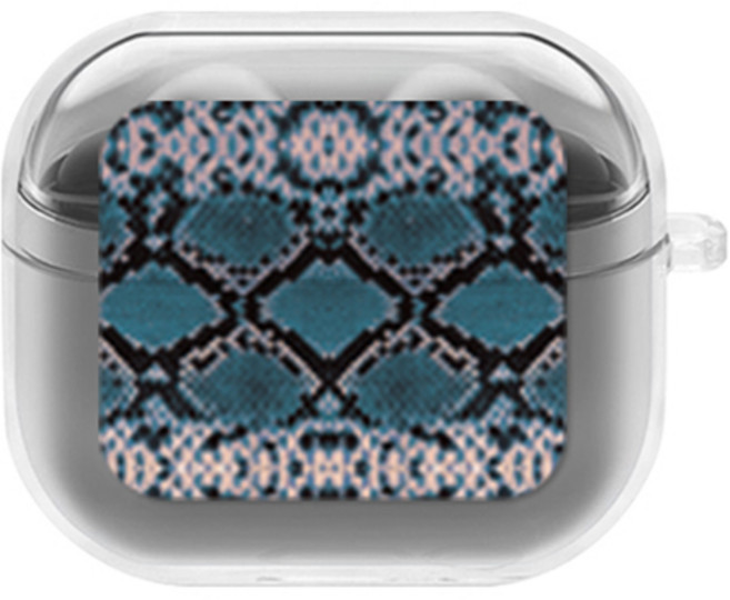 에잇클로드 심플리 갤럭시 버즈3 / 버즈3 프로 공용 일체형 클리어 무선 이어폰 하드 케이스, 파이톤블루, 1개