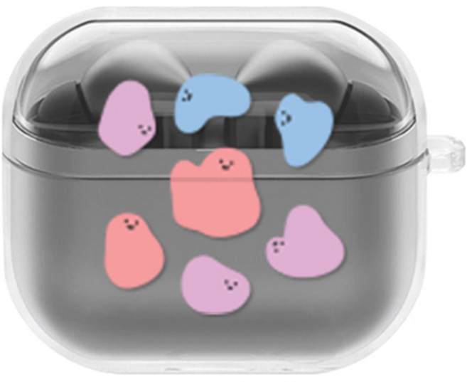 에잇클로드 큐티츄 일체형 클리어 하드 이어폰 케이스 갤럭시 버즈3 / 버즈3 프로, 말랑몰랑, 1개