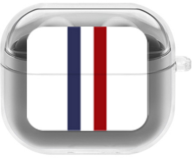 에잇클로드 심플리 갤럭시 버즈3 / 버즈3 프로 공용 일체형 클리어 무선 이어폰 하드 케이스, 블루원레드, 1개