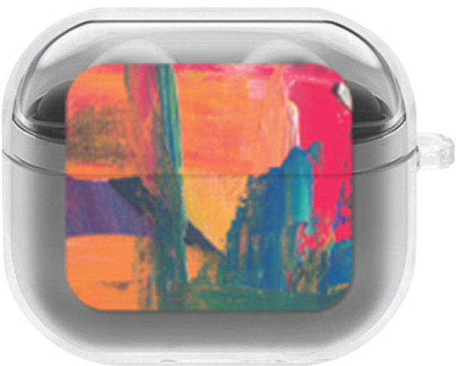 에잇클로드 문센트 일체형 클리어 하드 케이스, 꽃의추상, 갤럭시 버즈 3 / 3 프로, 1개