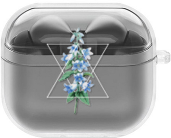 에잇클로드 문센트 일체형 클리어 하드 케이스, 트라이블루, 갤럭시 버즈 3 / 3 프로, 1개