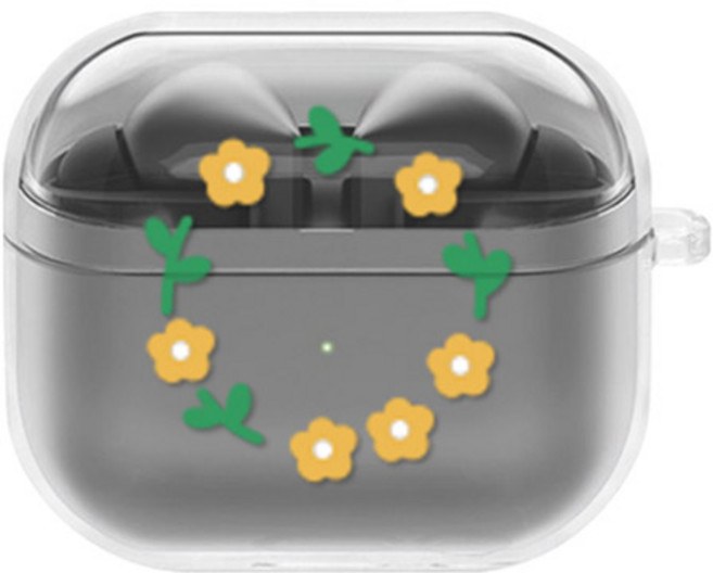 에잇클로드 문센트 일체형 클리어 하드 케이스, 옐로데이지, 갤럭시 버즈 3 / 3 프로, 1개