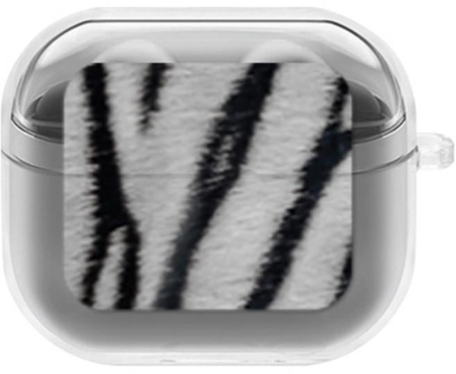 에잇클로드 심플리 갤럭시 버즈3 / 버즈3 프로 공용 일체형 클리어 무선 이어폰 하드 케이스, 실버타이거, 1개