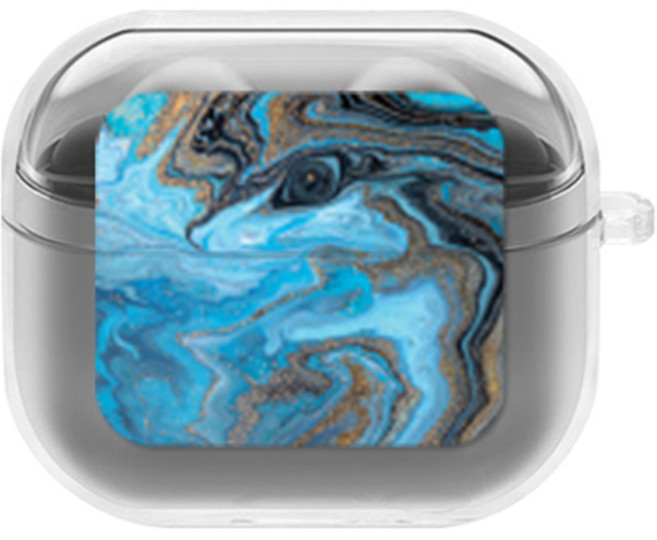 에잇클로드 심플리 갤럭시 버즈3 / 버즈3 프로 공용 일체형 클리어 무선 이어폰 하드 케이스, 블루오션, 1개