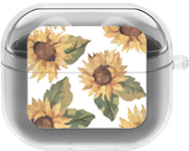 에잇클로드 문센트 일체형 클리어 하드 케이스, 썬패턴화이트, 갤럭시 버즈 3 / 3 프로, 1개