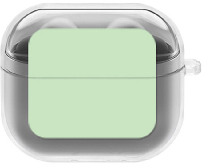 에잇클로드 심플리 갤럭시 버즈3 / 버즈3 프로 공용 일체형 클리어 무선 이어폰 하드 케이스, 라이트그린, 1개