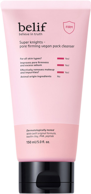 빌리프 슈퍼 나이츠 포어 퍼밍 비건 팩 클렌저, 1개, 150ml