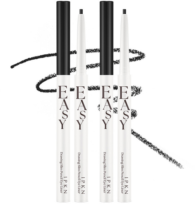 IPKN 輕鬆描繪纖細眼線筆 0.13g, 01號 黑色, 2個