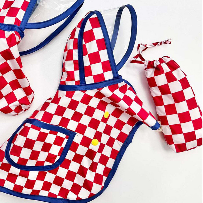 쥬비코 강아지 판초우비 + 파우치 세트, 레드, 1세트