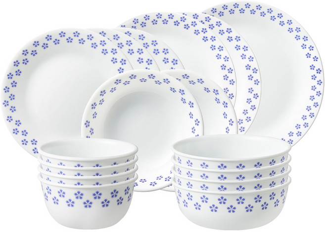 코렐 베리페리플라워 원형 4인 홈세트 16p, 혼합색상, 식기 16p, 1세트