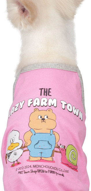 반려동물 몽슈슈 레이지 팜 슬리브리스 상의, 핑크, 1개