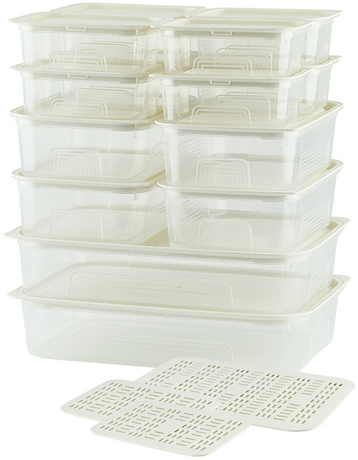 이지앤프리 라이트킵 냉동실정리 소분용기 세트, 1세트, 17p