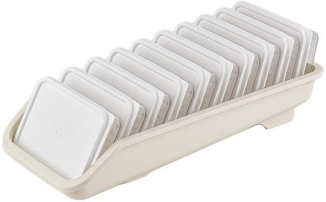 이지앤프리 스테커블 냉동실 정리 소분 용기세트, 10개입, 1세트