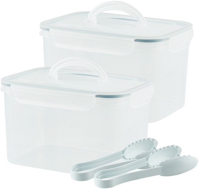 이지앤프리 식빵 보관 용기 + 빵집게 세트, 1세트, 용기 3.7L x 2p + 빵집게 2p